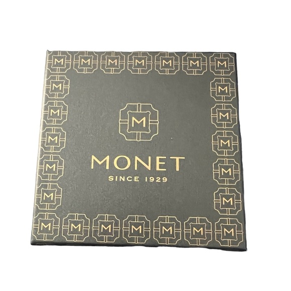 Beautiful Monet Jeweled Tree Gold Tone Compact Dual Mirror. NEW. - Picture 3 of 4